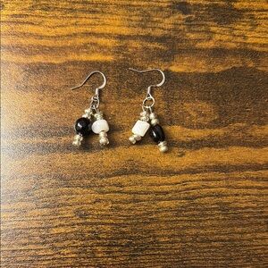 Sophisticated Black and Silver Earrings with Timeless Design